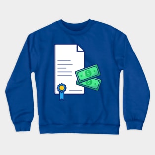 Scholarship, Certificate, Badge And Money Cartoon (2) Crewneck Sweatshirt